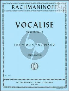 Vocalise Op.34 No.14 Violin-Piano