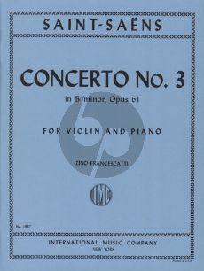 Saint-Saens Concerto No.3 B-minor Op. 61 Violin and Piano (Zino Francescatti)