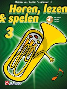 Botma Kastelein Horen, Lezen & Spelen Vol.3 Methode Bariton Euphonium Vioolsleutel Boek met Audio Online