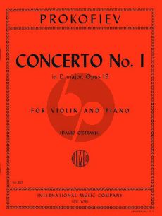 Prokofieff Concerto No.1 D-major Op.19 for Violin and Orchestra Eidtion for Violin and Piano (Edited by David Oistrach)