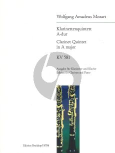 Mozart Clarinet Quintet A-Major KV 581 for A-Clarinet and Piano (Werner Breig)