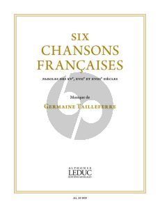 Tailleferre 6 Chansons Francaises pour Chant et Piano