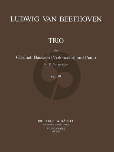 Beethoven Trio Op.38 E-flat Major (after the Septet) Clarinet-Violonc.[Bassoon]-Piano