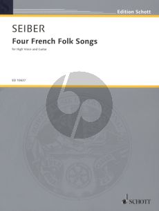 Seiber 4 French Folksongs High Voice-Guitar