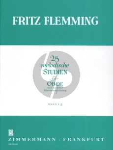 Flemming 25 Melodische Studien Vol.2 for Oboe mit leichter Klavierbegleitung