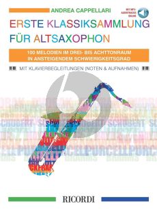 Erste Klassiksammlung für Altsaxophon und Klavier (Buch mit MP3 Audiotracks online) (Andrea Cappellari)