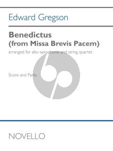 Gregson Benedictus for Alto Saxophone and String Quartet (from Missa Brevis Pacem) (Score/Parts)