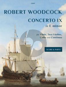 Woodcock Flute Concerto No.9 in E minor for Flute, 2 Violins, Violoncello and Bc Score and Parts (Grades 4–5)