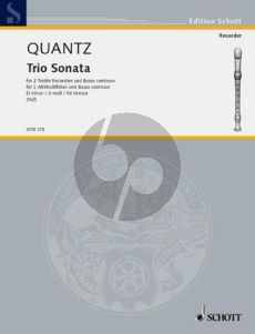 Quantz Triosonate d moll (2 Altblockfloten oder Altblockflote-Flote[Violine] und Bc) (ed. Hugo Ruf Partitur und Stimmen, Partitur = Klavier)