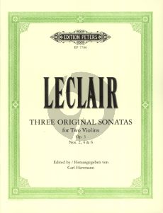 Leclair 3 Sonatas Op.3 No. 2 - 4 - 6 2 Violins (2 Parts) (Carl Hermann)