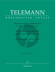 Telemann Harmonischer Gottesdienst (Trinity Cantatas) (Medium Voice-Melodic Instr.-Bc) (Score/Parts) (Gustav Fock / Ute Poetzsch)