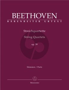 Beethoven String Quartets Op.59 (No.1 - 3) 2 Vi.-Va.-Vc. Parts (edited by Jonathan Del Mar) (Barenreiter-Urtext)