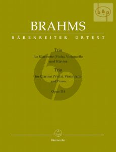 Brahms Trio a-minor Op. 114 Clarinet [A] [or Viola]-Violoncello-Piano (Score/Parts) (edited by Chr.Hogwood)