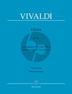 Vivaldi Gloria RV 589 for SSA Soli, SSAA and Orchestra Vocal Score (Edited by Malcolm Bruno) (Barenreiter)