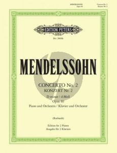 Mendelssohn Concerto No.2 d-minor Op.40 Piano-Orch. (red. 2 Piano's)