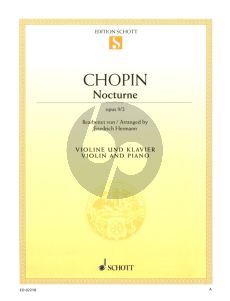 Chopin Nocturne Es dur Op.9 No.2 fur Violine und Klavier (Bearbeitet von Friedrich Hermann)