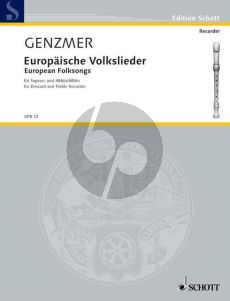 Europaische Volkslieder GeWV 271 2 Blockflöten (SA) (arr. Harald Genzmer)