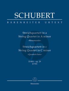 Schubert Streichquartett a-moll Op.29 D 804 (Rosamunde) - Quartettsatz c-moll D 703 (Studienpartitur) (Werner Aderhold)