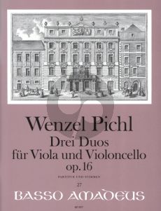 Pichl 3 Duos Op.16 fur Viola und Violoncello Partitur und Stimmen (Herausgeber Bernhard Pauler nach dem Erstdruck)