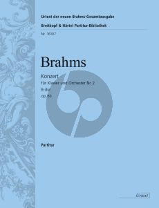 Brahms Concerto No.2 B-flat major Op.83 Piano-Orchestra Full Score (edited by Johannes behr) (Urtext New Brahms Edition)