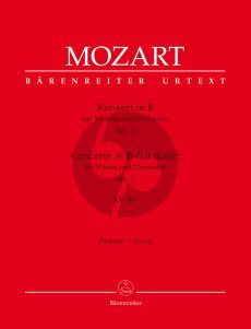 Mozart Concerto for Violin and Orchestra No.1 in B-flat major KV 207 Full Score