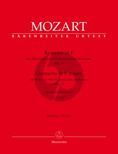 Mozart Concerto No. 7 F-major KV 242 "Lodron Concerto" for Three or Two Pianos and Orchestra (Full Score) (Marius Flothuis)