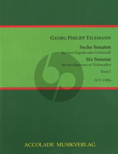 Telemann 6 Sonaten Vol.1 (TWV 40:101 - 103) 2 Bassoons (or 2 Violoncellos) Score and Parts (edited by Bodo Koenigsbeck)