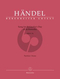 Handel Song for St Cecilia´s Day HWV 76 Soli-Choir and Orchestra Full Score (Ode to St Cecilia) (Stephan Blaut)