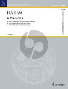 Hakim 4 Préludes for Flute (Treble [Alto] Recorder/Txistu) and Piano