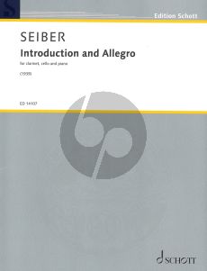 Seiber Introduction and Allegro for Clarinet Cello and Piano Score and Parts