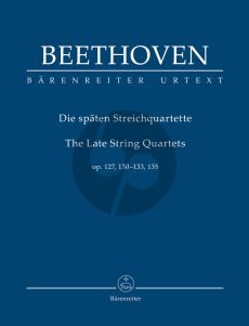 Beethoven The Late String Quartets Op. 127, 130-133, 135 (Study Score) (Jonathan Del Mar)