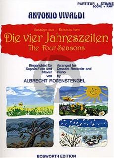 Vivaldi Die Vier Jahreszeiten / The Four Seasons for Descant Recorder and Piano (Score and Part) (Arr. by Albrecht Rosenstengel)