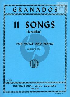 Granados 11 Songs (Tonadillas) Voice (Original Key) and Piano (Spanish/English)