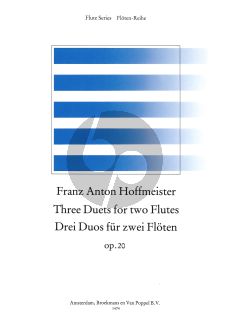 Hoffmeister 3 Duets Op.20 Vol.1 2 Flutes (edited by Frans Vester) (Grade 3) (Parts)