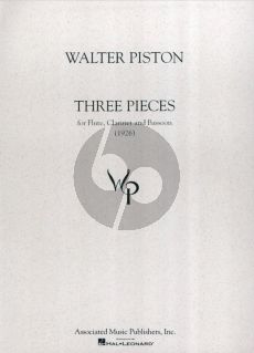 Piston 3 Pieces (1926) for Flute, Clarinet and Bassoon Parts