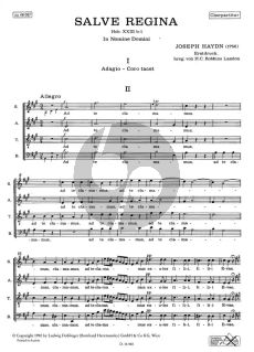 Haydn Salve Regina E dur Hob. XXIIIb:1 for Sopran Solo Gem.Chor und Streicher Chorpartitur (Herausgegeben von H.C. Robbins-Landon) (Erstdruck)