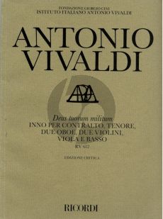 Vivaldi Deus tuorum militum RV 612 Alto-Tenor soli, 2 Oboes, 2 Violins, Viola and Bc (Score)