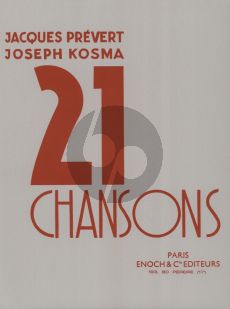 Kosma Prevert 21 Chansons Vol.1 pour Voix et Piano