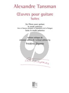 Tansman Oeuvres pour Guitare Suites (Frederic Zigante)