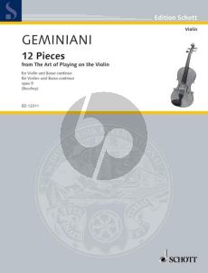 Geminiani 12 Pieces from The Art of Playing on the Violin Op. 9 Violin and Piano (edited by Gwilym Beechey)