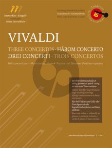 Vivaldi 3 Concertos for 3 Violins and Cello or String Quartet (Score/Parts) (edited by Árpád Pejtsik – András Soós – Lajos Vigh)