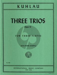 Kuhlau 3 Trios Op. 13 3 Flutes (Parts) (edited by J.P.Rampal)