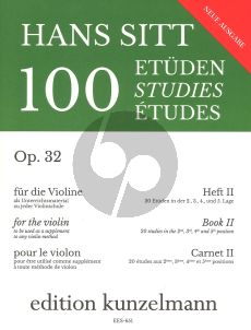 Sitt 100 Etuden Op.32 Vol.2 Violine (20 Etuden in der 2 - 3 - 4 - 5 Lage)