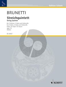 Brunetti Quintett B-flat major Op.7 No.3 (2 Vi.- 2 Va.-Vc.) (Score/Parts) (edited by Tilman Sieber)