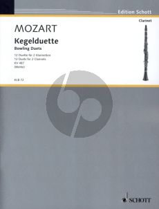 Mozart  12 Kegelduette KV 487 2 Klarinetten Spielpartitur (edited by Reiner Wehle)