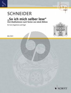 So ich mich selber lese (3 Meditations on texts of Jakob Boehme)