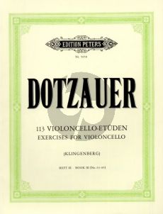 Dotzauer Etuden Vol.3 Nos.63 - 85 fur Violoncello (Herausgeben von Klingenberg) (Peters)