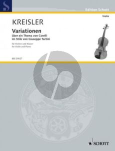 Kreisler Variationen über ein Thema von Corelli Violine und Klavier (im Stile von Giuseppe Tartini) (Grade 4 - 5)