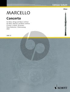 Marcello Concerto d-minor for Oboe, Strings and Bc Edition for Oboe and Piano (Edited by Hugo Ruf) (Schott - Grade 3 - 4)