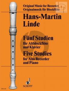 5 Studien (1974) fur Altblockflote und Klavier